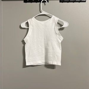 White halter crop tank